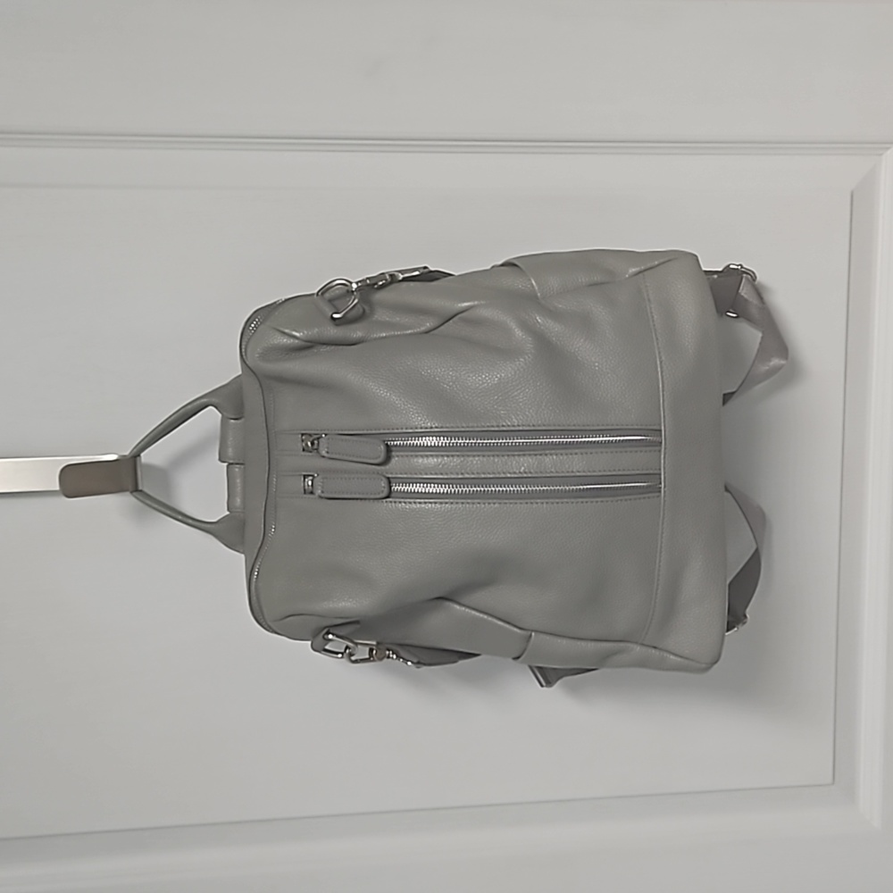 Convertible Backpack to Tote Dark Gray Pockets Travel Daily Leatherette - Picture 1 of 12